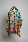 Native Andean Rainbow Poncho Handwoven