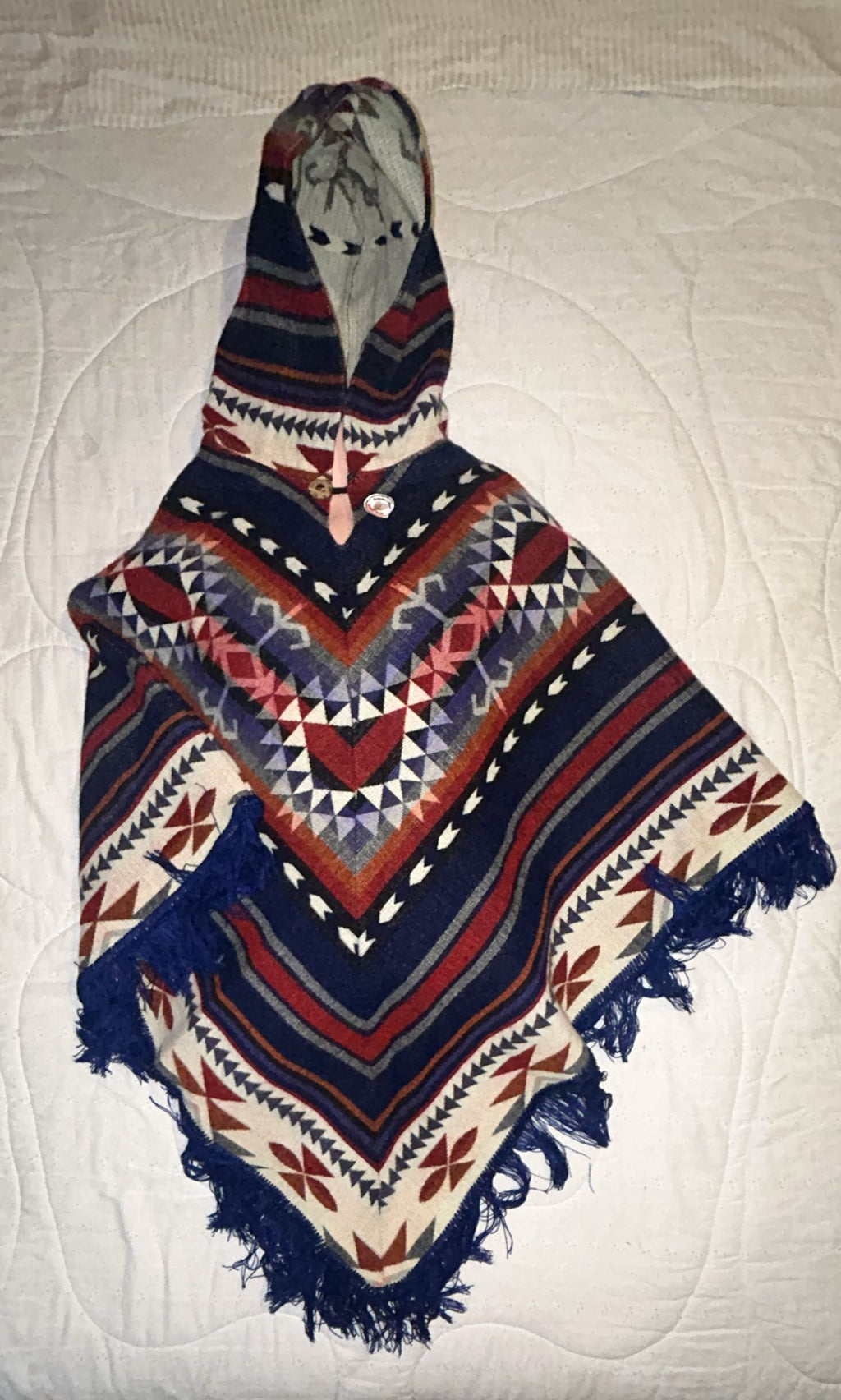 Alpaca Corner Hooded Poncho Diamond Model 50 x 42 Inches