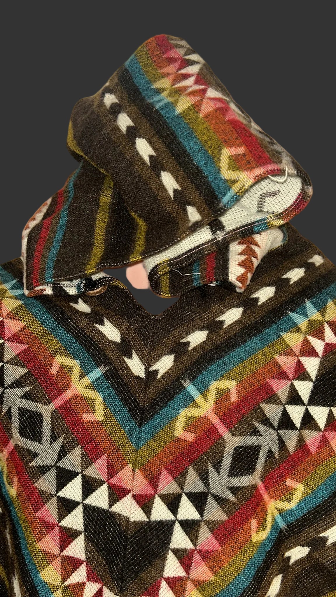 Andino Alpaca Hooded Poncho Diamond Model 50 x 42 Inches