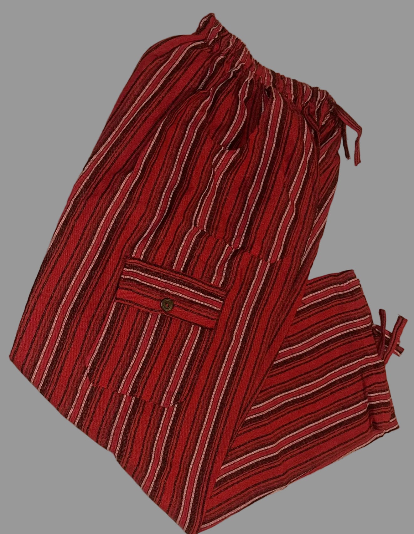 Handmade Andean Multicolor (red) Striped Pants Unisex