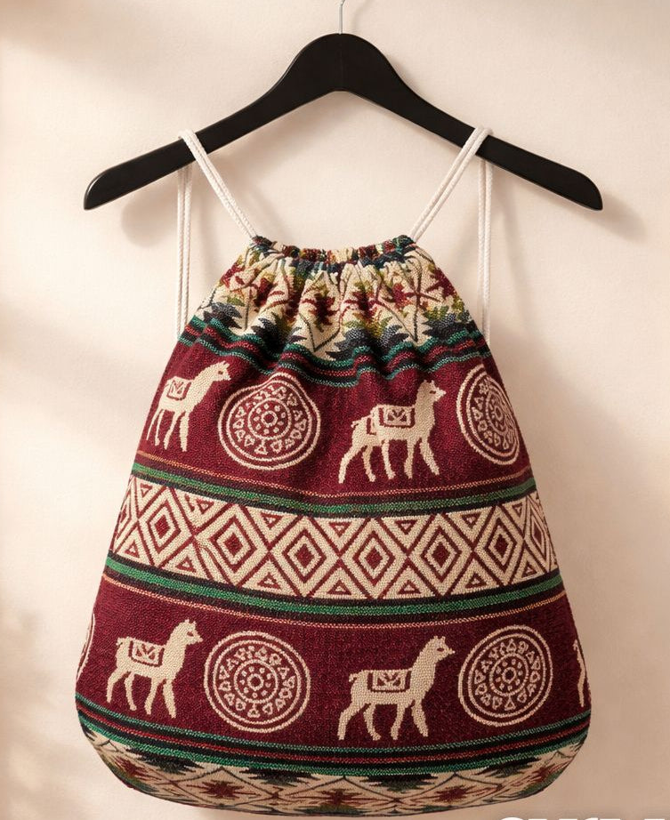 Native Andean Handwoven Drawstring Backpack