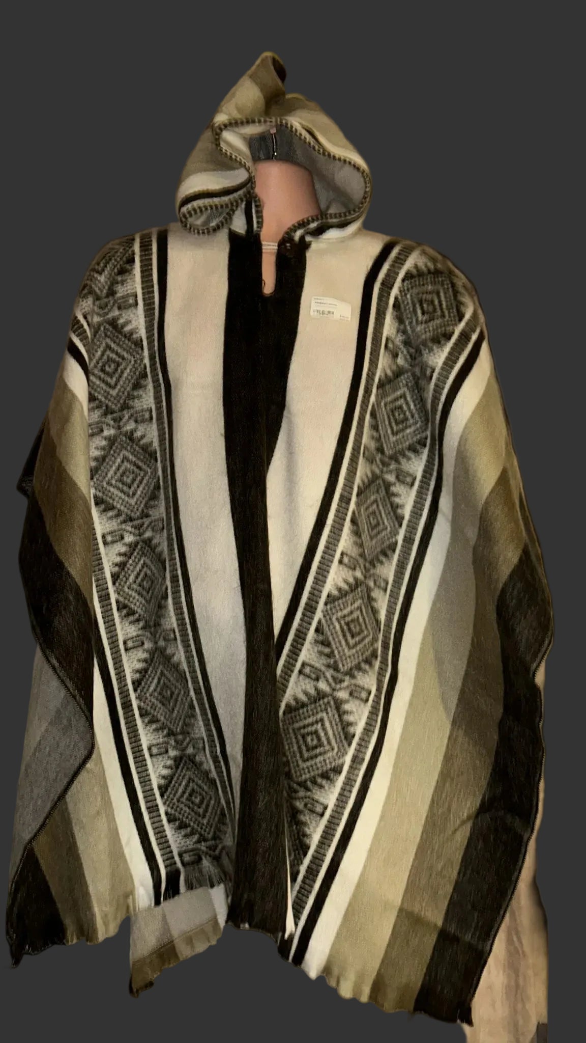 Andean Alpaca Poncho Handmade Tribal Design light